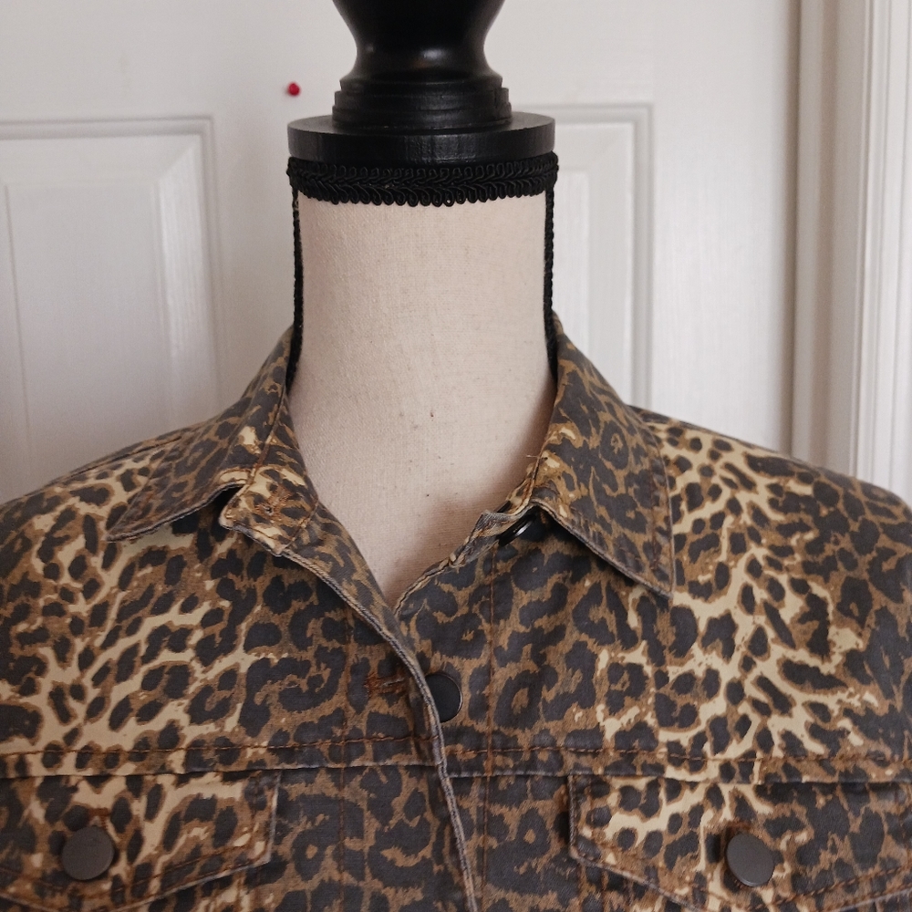 Atm Leopard Print Denim Jacket - image 6